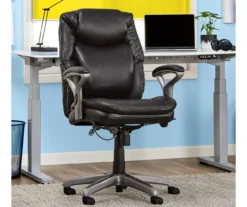 Anniston Black Bonded Leather Office Chair -Walker Edison Shop 810590373 2
