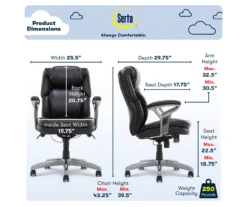 Anniston Black Bonded Leather Office Chair -Walker Edison Shop 810590373 6