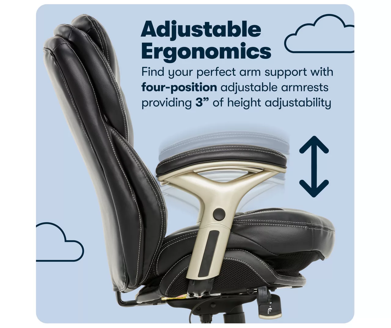 Claremont Black Bonded Leather Office Chair 10 Claremont Black Bonded Leather Office Chair - Image 10