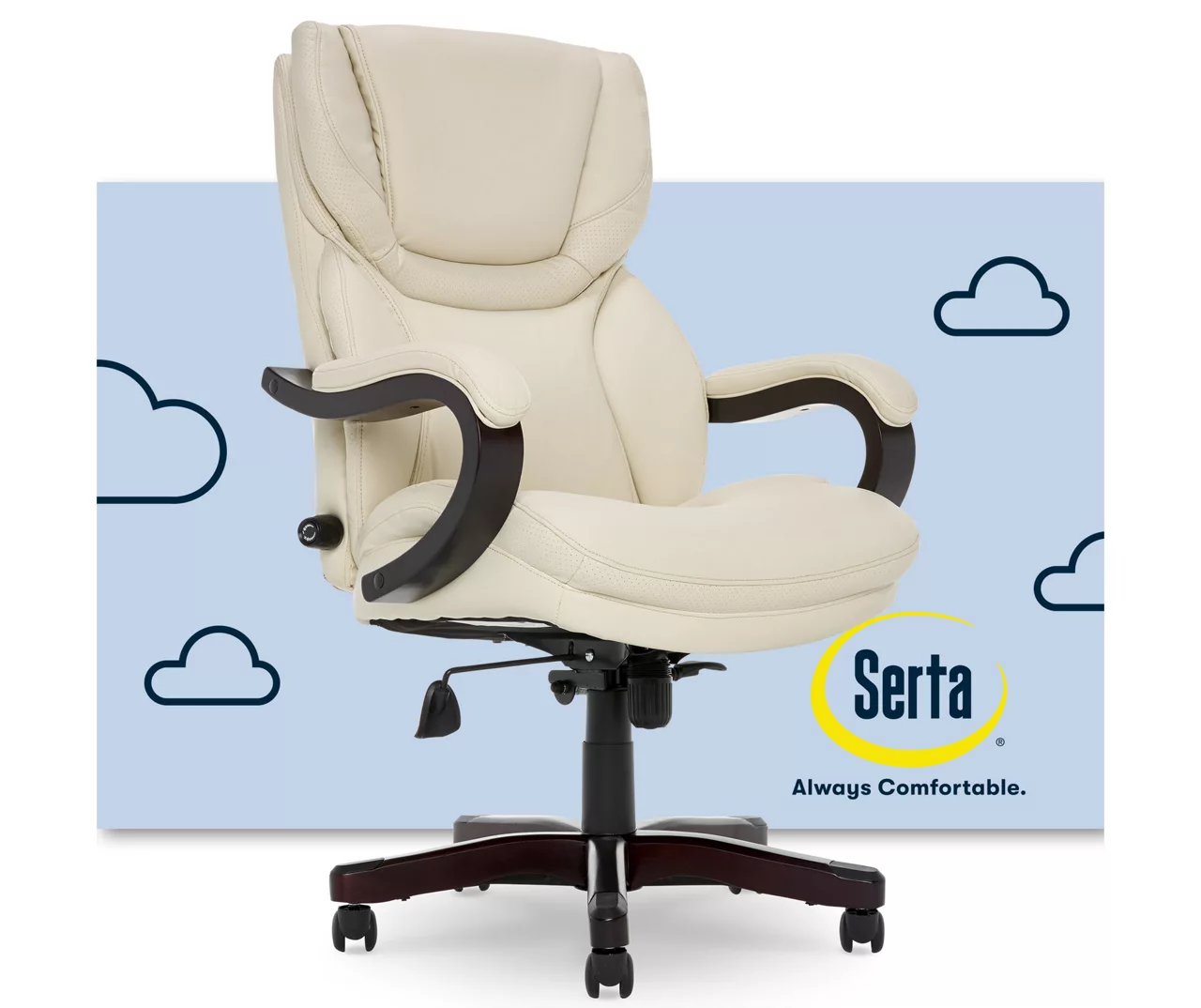 Conway Ivory Big & Tall Bonded Leather Office Chair 7 Conway Ivory Big & Tall Bonded Leather Office Chair - Image 7