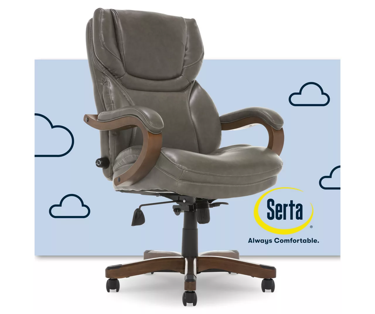 Conway Gray Big & Tall Bonded Leather Office Chair 7 Conway Gray Big & Tall Bonded Leather Office Chair - Image 7