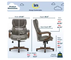 Conway Gray Big & Tall Bonded Leather Office Chair 11 Conway Gray Big & Tall Bonded Leather Office Chair -Walker Edison Shop 810590383 6