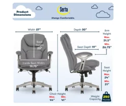 Claremont Gray Bonded Leather Office Chair 17 Claremont Gray Bonded Leather Office Chair -Walker Edison Shop 810590392 6
