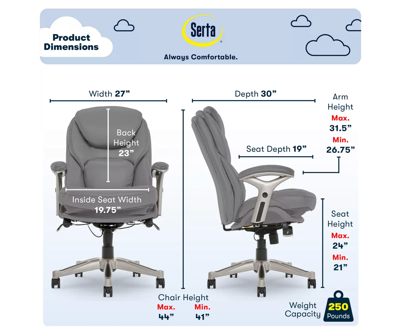 Claremont Gray Bonded Leather Office Chair 5 Claremont Gray Bonded Leather Office Chair - Image 5