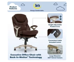 Claremont Chestnut Brown Bonded Leather Office Chair 18 Claremont Chestnut Brown Bonded Leather Office Chair -Walker Edison Shop 810590393 7