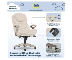 Serta Claremont Bonded Leather Office Chair -Walker Edison Shop 810590394 7 1