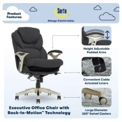 Claremont Dark Gray Fabric Office Chair -Walker Edison Shop 810590396 71