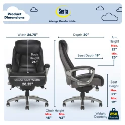 Serta Lautner Executive Bonded Leather Office Chair -Walker Edison Shop 810590397 61