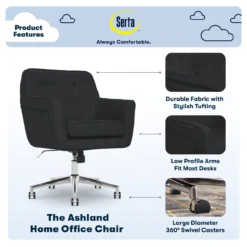 Serta Ashland Fabric Office Chair -Walker Edison Shop 810590407 71