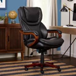 Conway Black Big & Tall Bonded Leather Office Chair -Walker Edison Shop 810590408 21