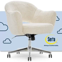 Valetta Cream Faux Fur Office Chair 19 Valetta Cream Faux Fur Office Chair -Walker Edison Shop 810590414 11