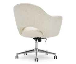 Valetta Cream Faux Fur Office Chair 12 Valetta Cream Faux Fur Office Chair -Walker Edison Shop 810590414 5