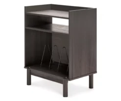 Brymont Dark Gray Turntable Accent Console -Walker Edison Shop 810591773 1