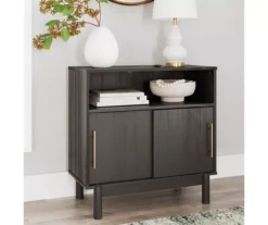 Brymont Dark Gray Sliding Door Accent Cabinet -Walker Edison Shop 810591843 7