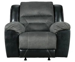 Earhart Slate Faux Leather Rocker Recliner