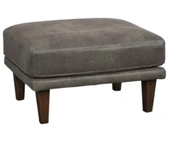 Arroyo Smoke Faux Leather Ottoman -Walker Edison Shop 810594591 1
