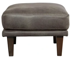 Arroyo Smoke Faux Leather Ottoman -Walker Edison Shop 810594591 4
