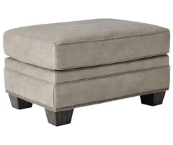 Olsberg Steel Faux Suede Ottoman