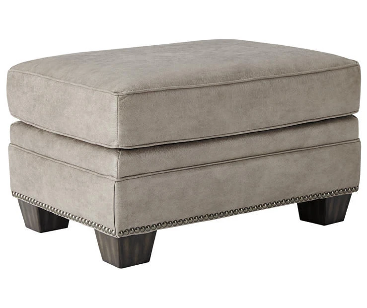 Olsberg Steel Faux Suede Ottoman 1 Olsberg Steel Faux Suede Ottoman
