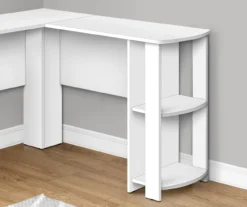 White L-Shaped Corner Desk With Open Storage -Walker Edison Shop 810597220 3