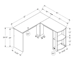 White L-Shaped Corner Desk With Open Storage -Walker Edison Shop 810597220 4
