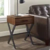 Walker Edison Dark Walnut X Leg Side Table
