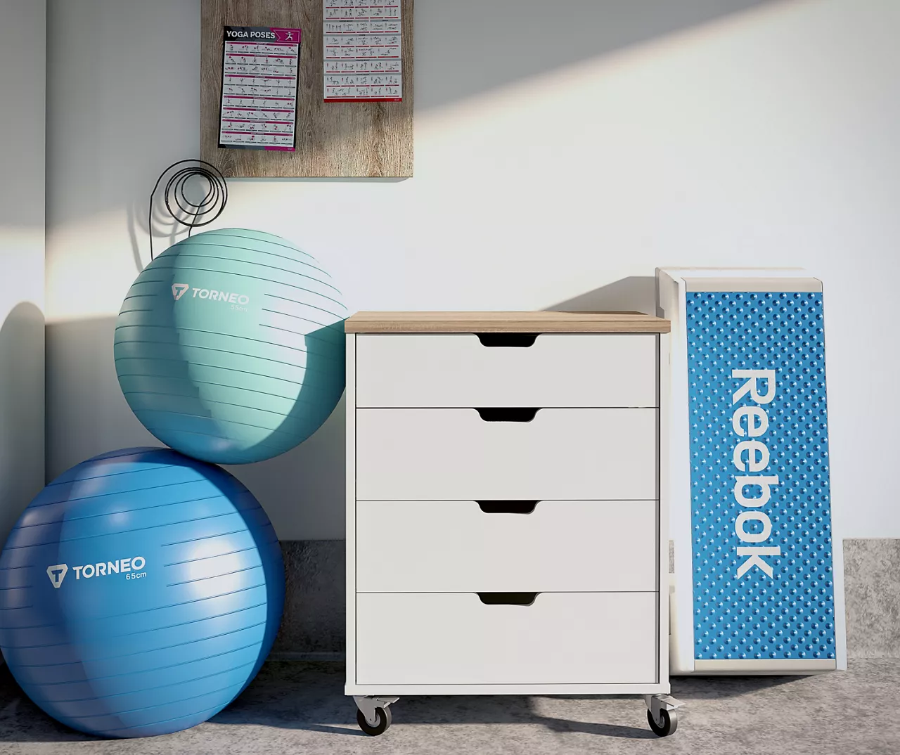 Evolution Vantage White & Weathered Oak 4-Drawer Storage Cart 4 Evolution Vantage White & Weathered Oak 4-Drawer Storage Cart - Image 4