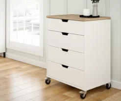 Evolution Vantage White & Weathered Oak 4-Drawer Storage Cart 8 Evolution Vantage White & Weathered Oak 4-Drawer Storage Cart -Walker Edison Shop 810597741 5