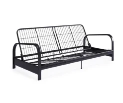 DHP Elbern Black Metal Futon With Black Microfiber Cover -Walker Edison Shop 810598097 10