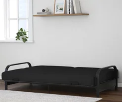 DHP Elbern Black Metal Futon With Black Microfiber Cover -Walker Edison Shop 810598097 4