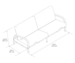 DHP Elbern Black Metal Futon With Black Microfiber Cover -Walker Edison Shop 810598097 6