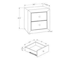 Monarch Faux Leather Nightstand -Walker Edison Shop 810598393 A7