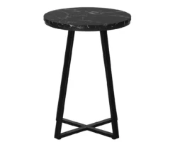 Monarch Faux Marble & Metal Accent Table