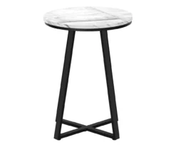 Monarch Faux Marble & Metal Accent Table 28 Monarch Faux Marble & Metal Accent Table -Walker Edison Shop 810598396 A0