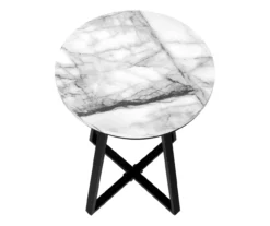 Monarch Faux Marble & Metal Accent Table 32 Monarch Faux Marble & Metal Accent Table -Walker Edison Shop 810598396 A4