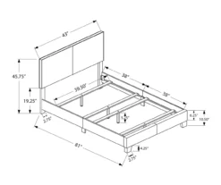 Monarch Faux Leather Twin Bed -Walker Edison Shop 810598494 A7