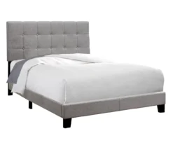 Monarch Linen Tufted Low Profile Bed 18 Monarch Linen Tufted Low Profile Bed -Walker Edison Shop 810598497 A0