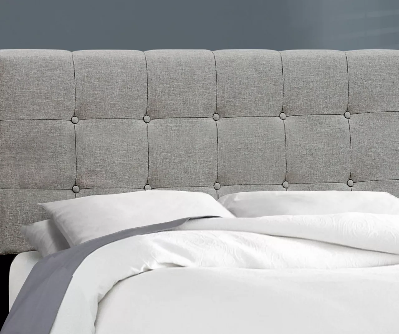 Monarch Linen Tufted Low Profile Bed 12 Monarch Linen Tufted Low Profile Bed - Image 12