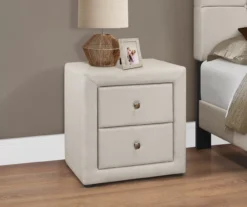 Monarch Linen Upholstered Nightstand -Walker Edison Shop 810598501 B0