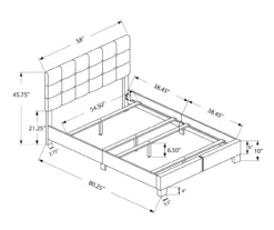 Monarch Linen Tufted Low Profile Bed 22 Monarch Linen Tufted Low Profile Bed -Walker Edison Shop 810598502 A7