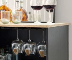 Black & Light Brown Sliding Door Wine Cabinet -Walker Edison Shop 810598580 A0 3