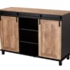 Modern Industrial Black & Brown Sliding Door Sideboard