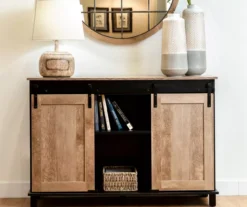 Modern Industrial Black & Brown Sliding Door Sideboard -Walker Edison Shop 810598711 A0 2