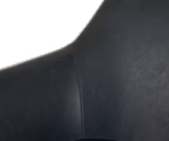 Mid-Century Modern Navy Faux Leather Dining Chairs, 2-Pack -Walker Edison Shop 810598714 A0 4 1