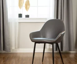 Glitzhome Mid-Century Modern Faux Leather Dining Chairs, 2-Pack -Walker Edison Shop 810598715 A0 2