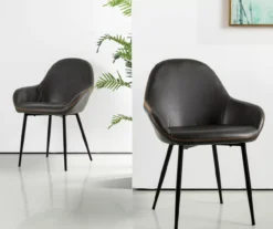 Glitzhome Mid-Century Modern Faux Leather Dining Chairs, 2-Pack -Walker Edison Shop 810598715 A0 4