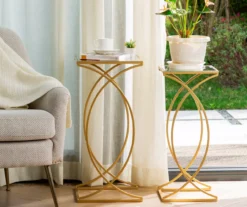 Gold Glass Top 2-Piece Nesting Accent Table Set -Walker Edison Shop 810598720 A0 3