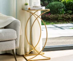 Gold Glass Top 2-Piece Nesting Accent Table Set -Walker Edison Shop 810598720 A0 4