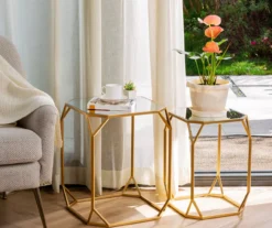Gold Glass Top 2-Piece Nesting Side Table Set -Walker Edison Shop 810598721 A0 2