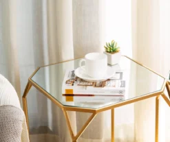 Gold Glass Top 2-Piece Nesting Side Table Set -Walker Edison Shop 810598721 A0 5